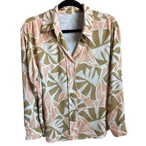 Tropical Leaf Print Men's Shirt